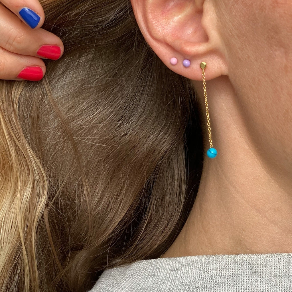 LULU Copenhagen Natural Stone Chain Ohrring 1 stück Ear stud, 1 pcs
