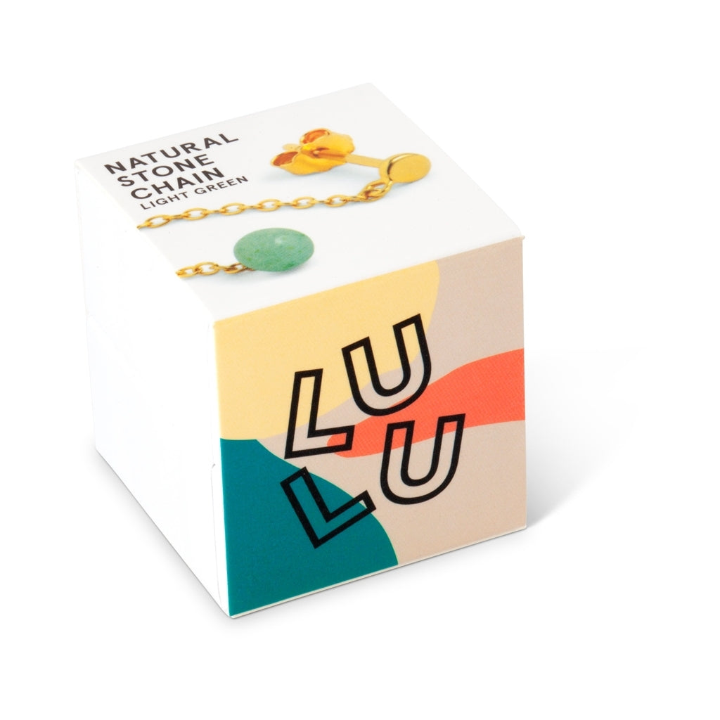 LULU Copenhagen Natural Stone Chain Ohrring 1 stück Ear stud, 1 pcs Hellgrün
