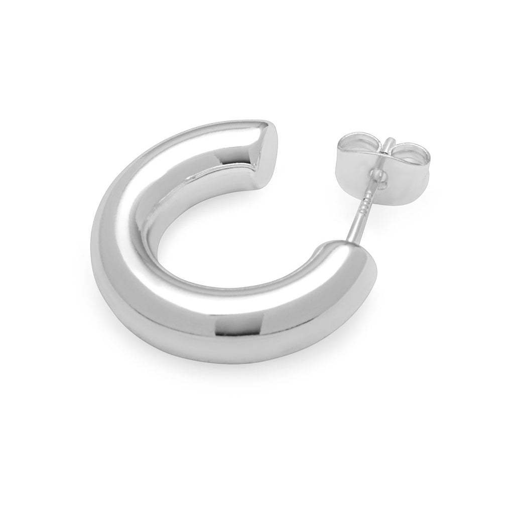 LULU Copenhagen Non Hoops Chunky Small paar glänzend Hoops Silver Plated