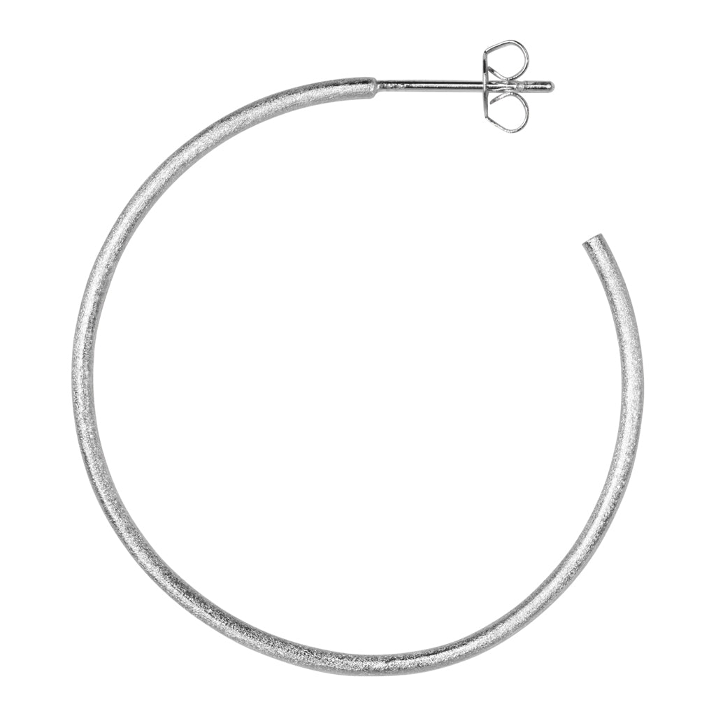 LULU Copenhagen Non Hoops Large paar Hoops Silver Plated