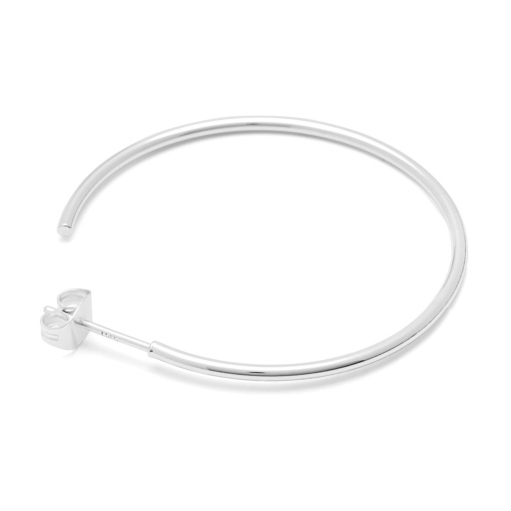 LULU Copenhagen Non Hoops Large paar glänzend Hoops Silver Plated