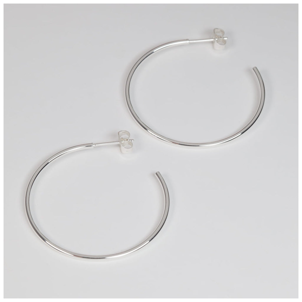 LULU Copenhagen Non Hoops Large paar glänzend Hoops Silver Plated