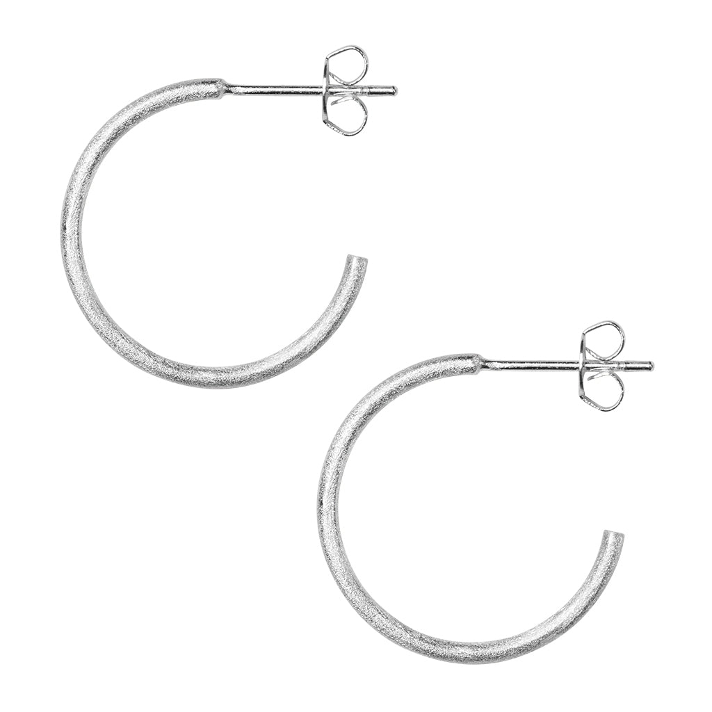 LULU Copenhagen Non Hoops Medium paar Hoops Silver Plated