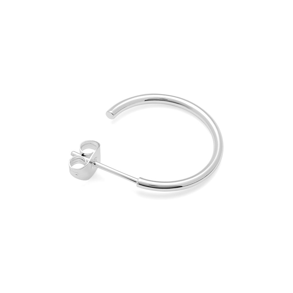 LULU Copenhagen Non Hoops Medium paar glänzend Hoops Silver Plated