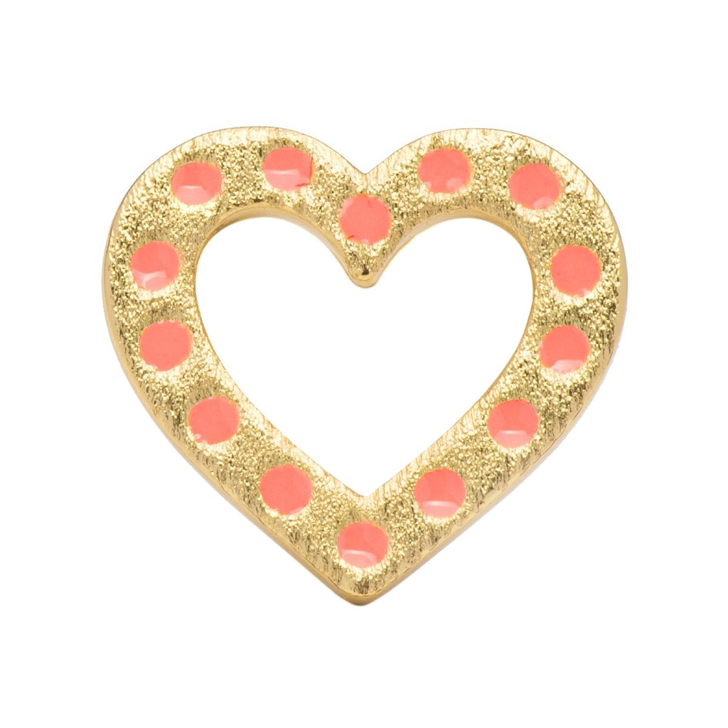 LULU Copenhagen OMG Heart Ohrring 1 stück vergoldet Ear stud, 1 pcs Orange/Coral