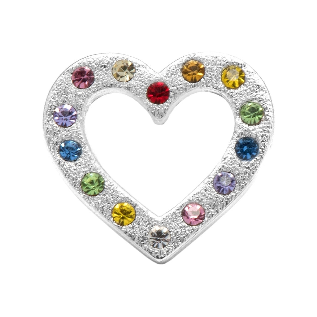 LULU Copenhagen OMG Heart Crystal 1 stück versilbert Ear stud, 1 pcs Rainbow