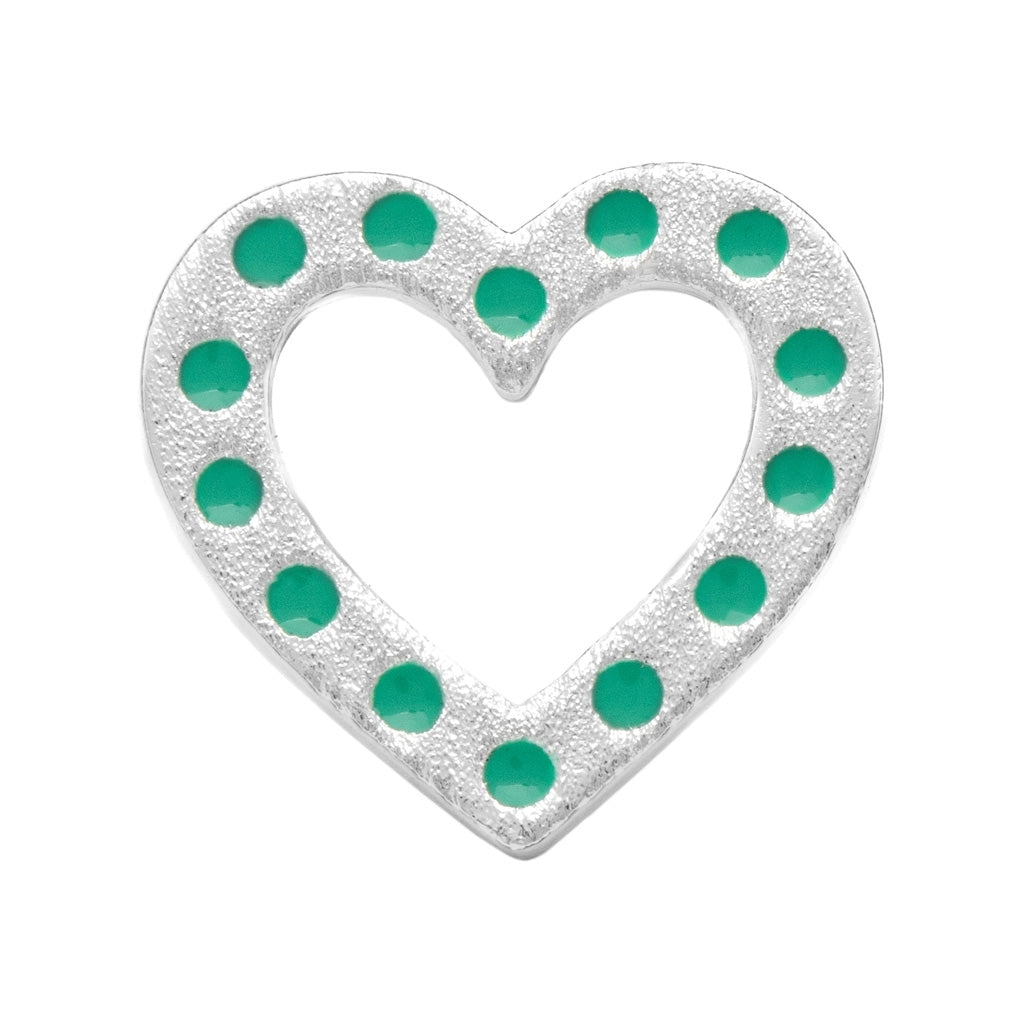 LULU Copenhagen OMG Heart Ohrring 1 stück versilbert Ear stud, 1 pcs Hellgrün