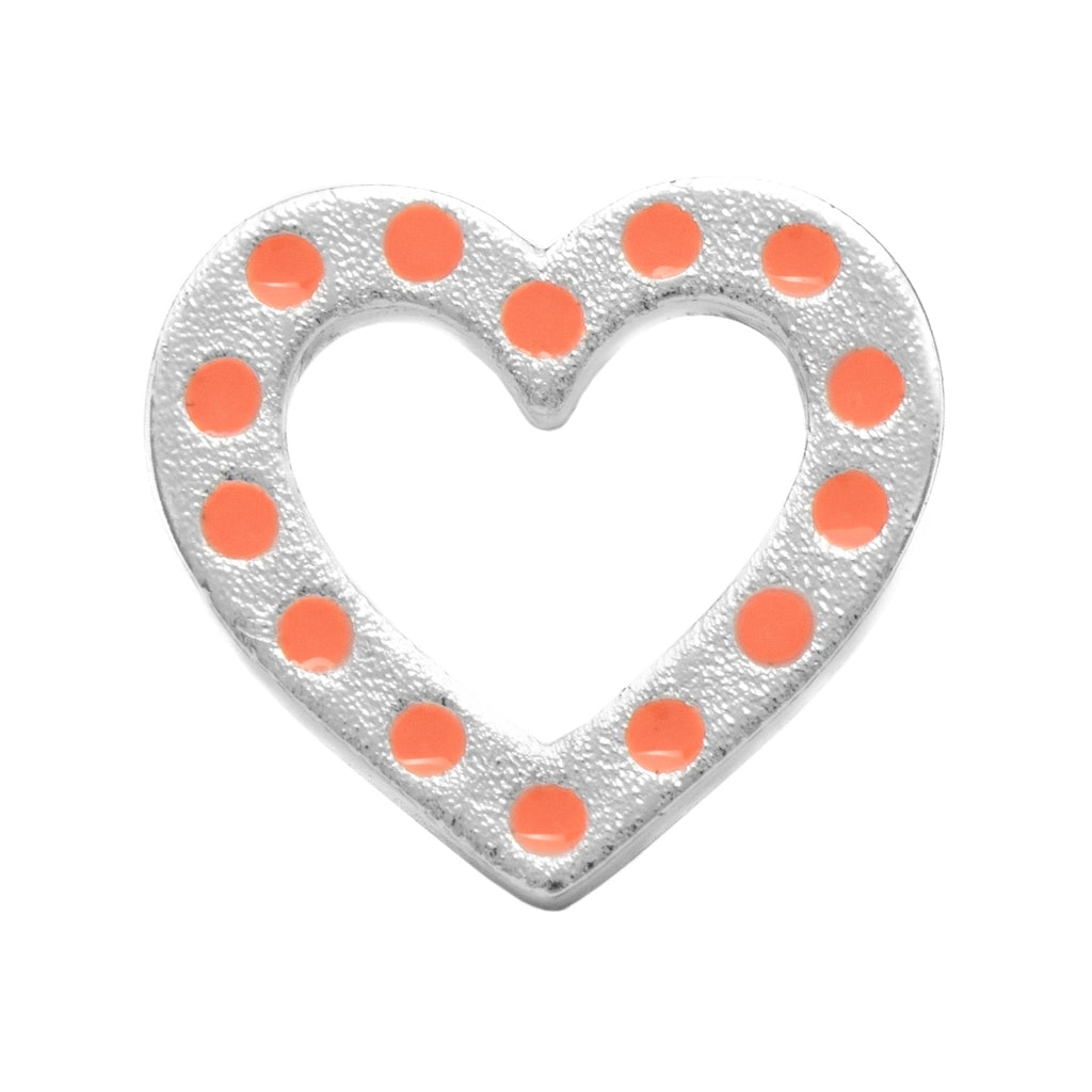 LULU Copenhagen OMG Heart Ohrring 1 stück versilbert Ear stud, 1 pcs Orange/Coral