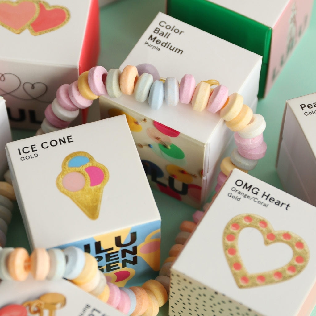 LULU Copenhagen OMG Heart Ohrring 1 stück vergoldet Ear stud, 1 pcs Orange/Coral