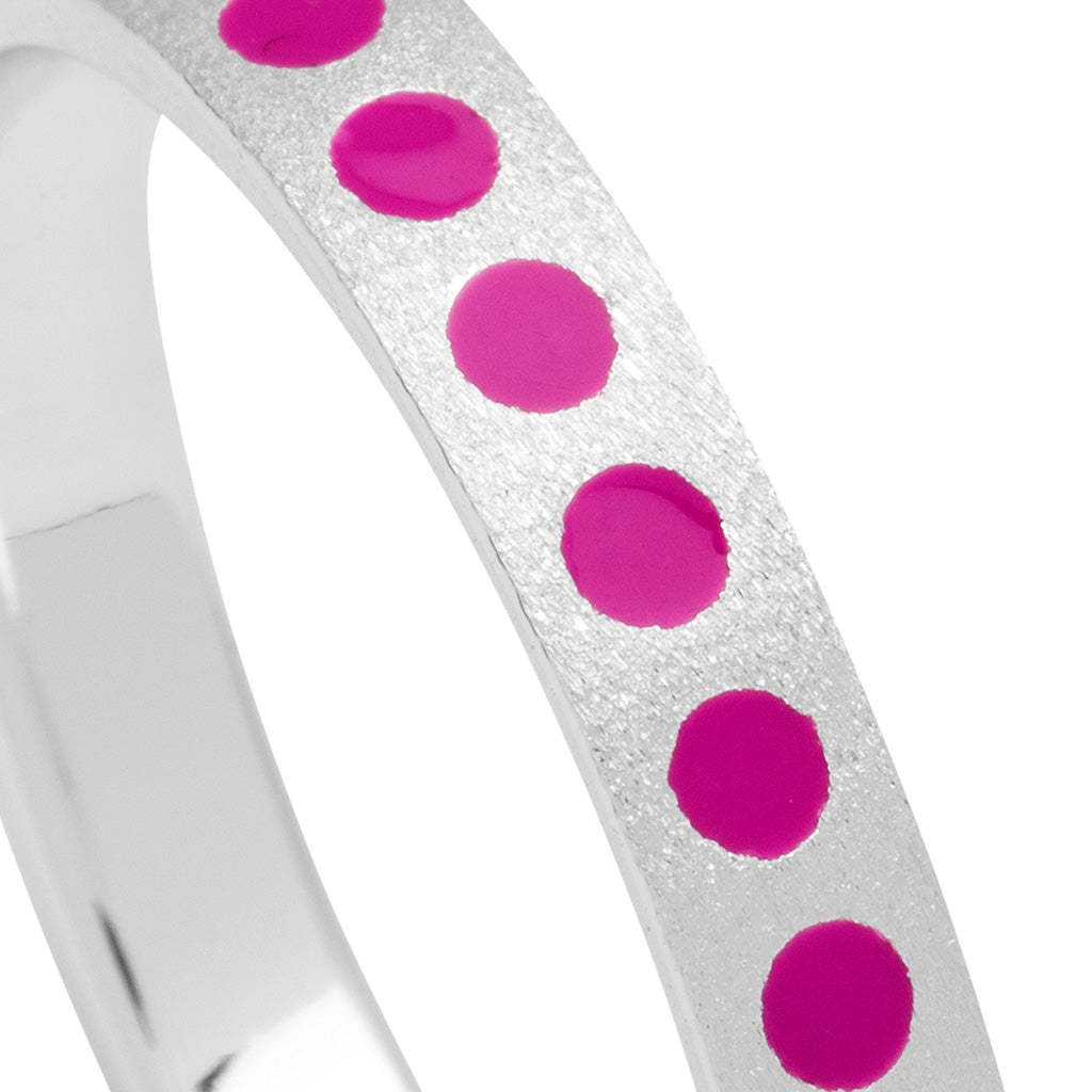 LULU Copenhagen Pattern Ring silber Rings Electric Fuchsia Pink