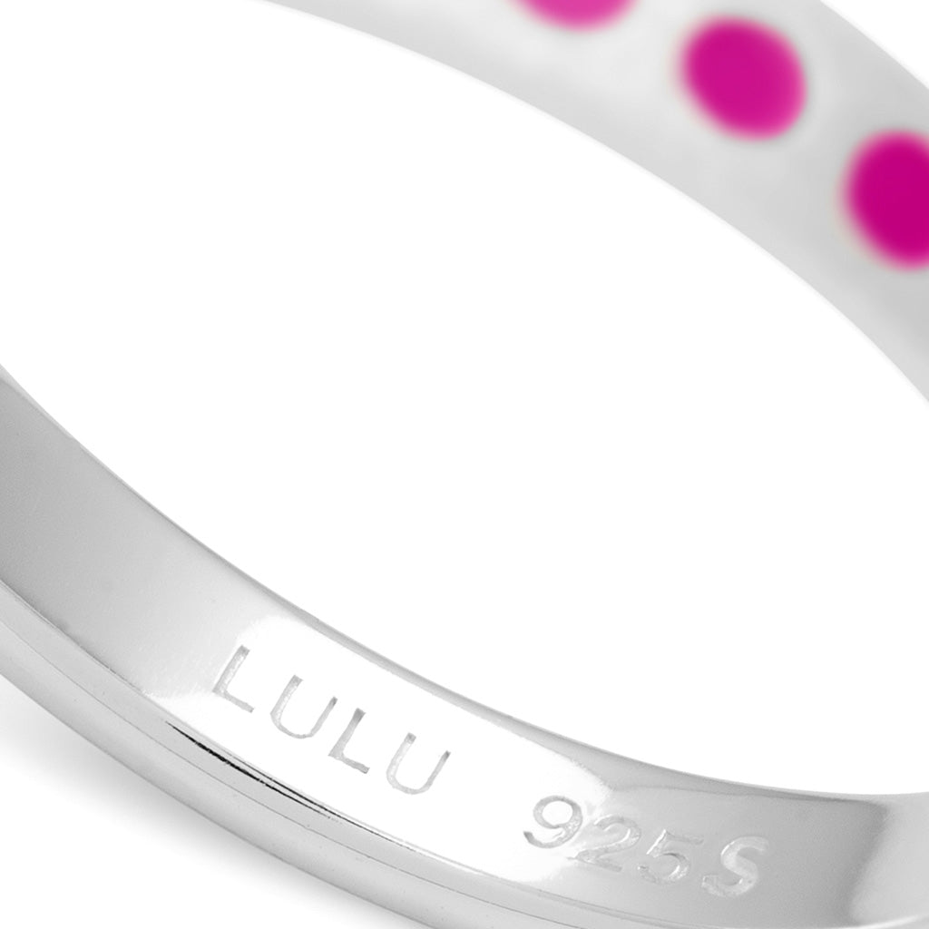 LULU Copenhagen Pattern Ring silber Rings Electric Fuchsia Pink
