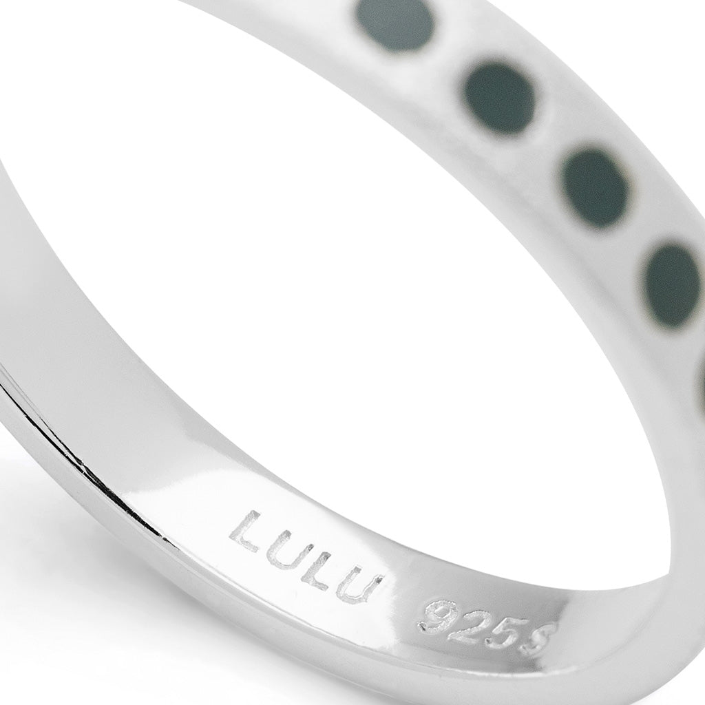 LULU Copenhagen Pattern Ring silber Rings North Sea Green