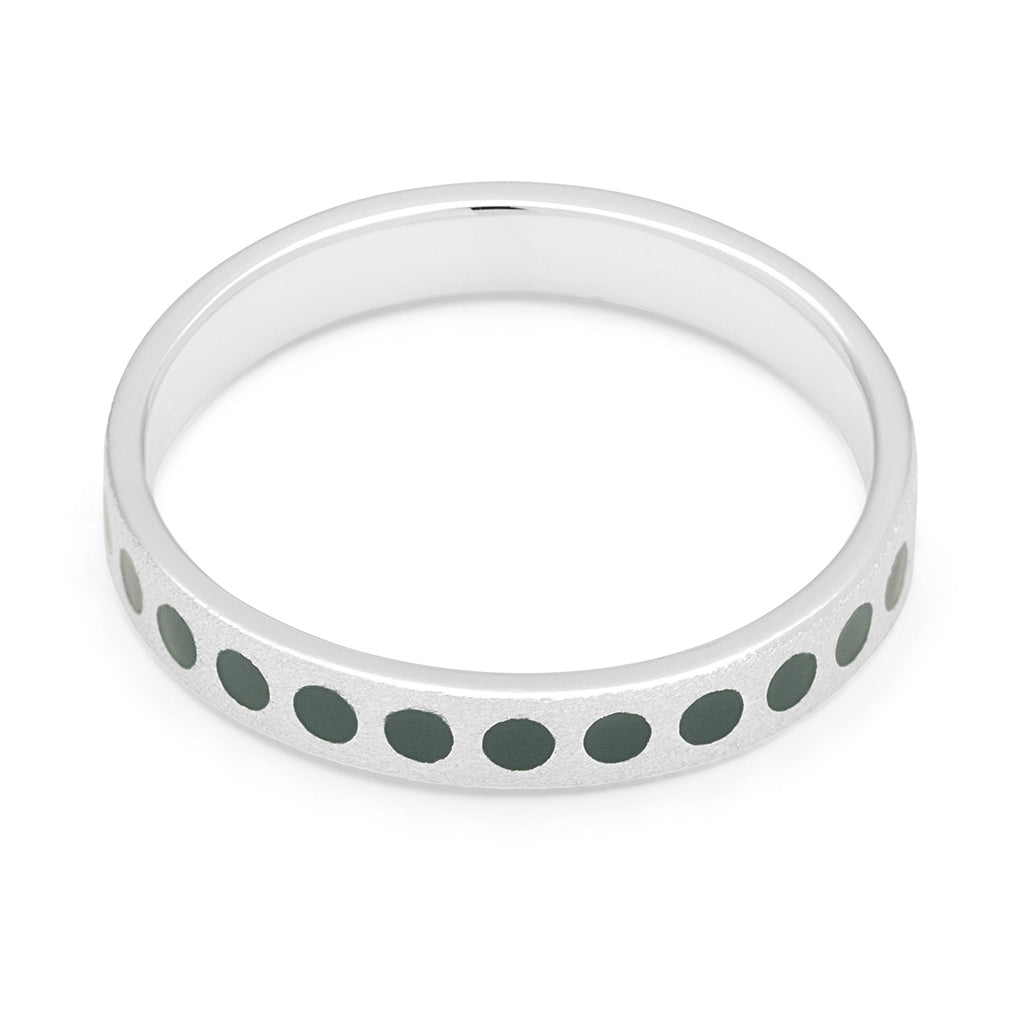 LULU Copenhagen Pattern Ring silber Rings North Sea Green