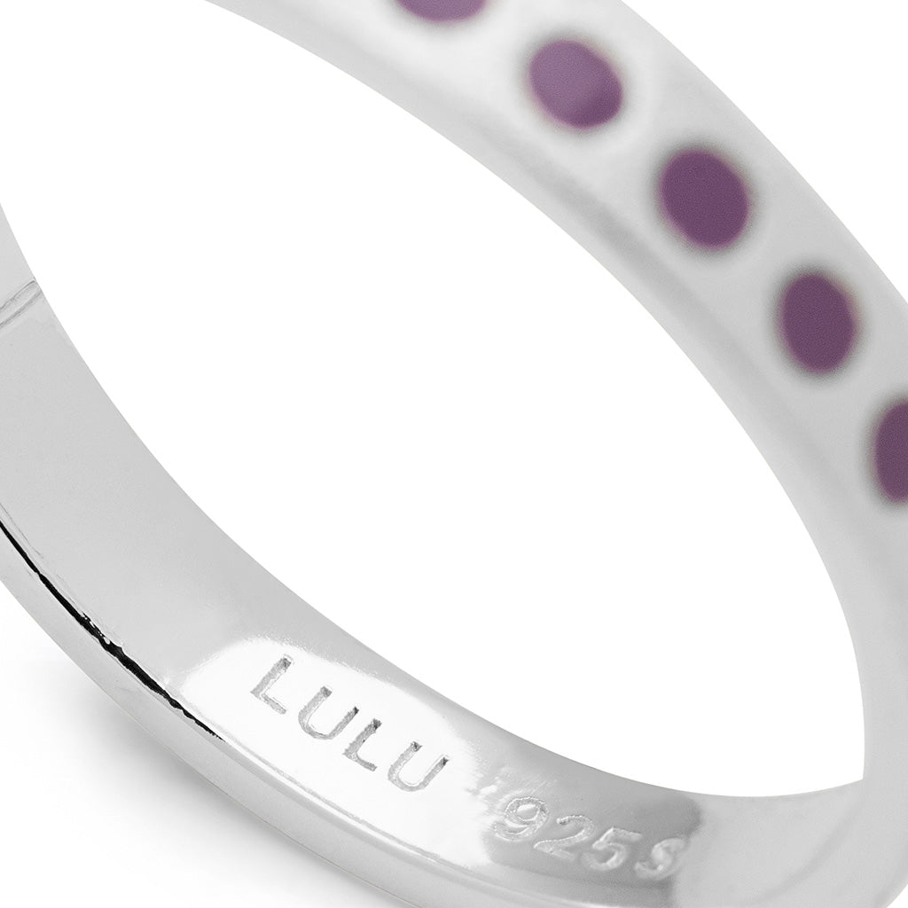 LULU Copenhagen Pattern Ring silber Rings Purple Harvest
