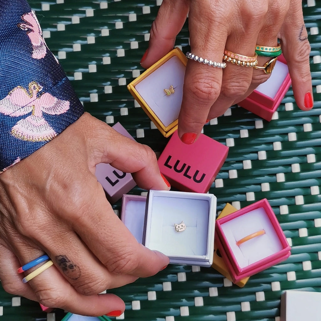 LULU Copenhagen Pattern Ring silber Rings Purple Harvest