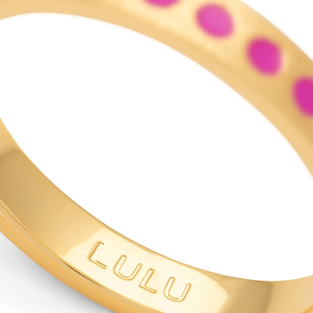 LULU Copenhagen Pattern Ring vergoldet Rings Electric Fuchsia Pink