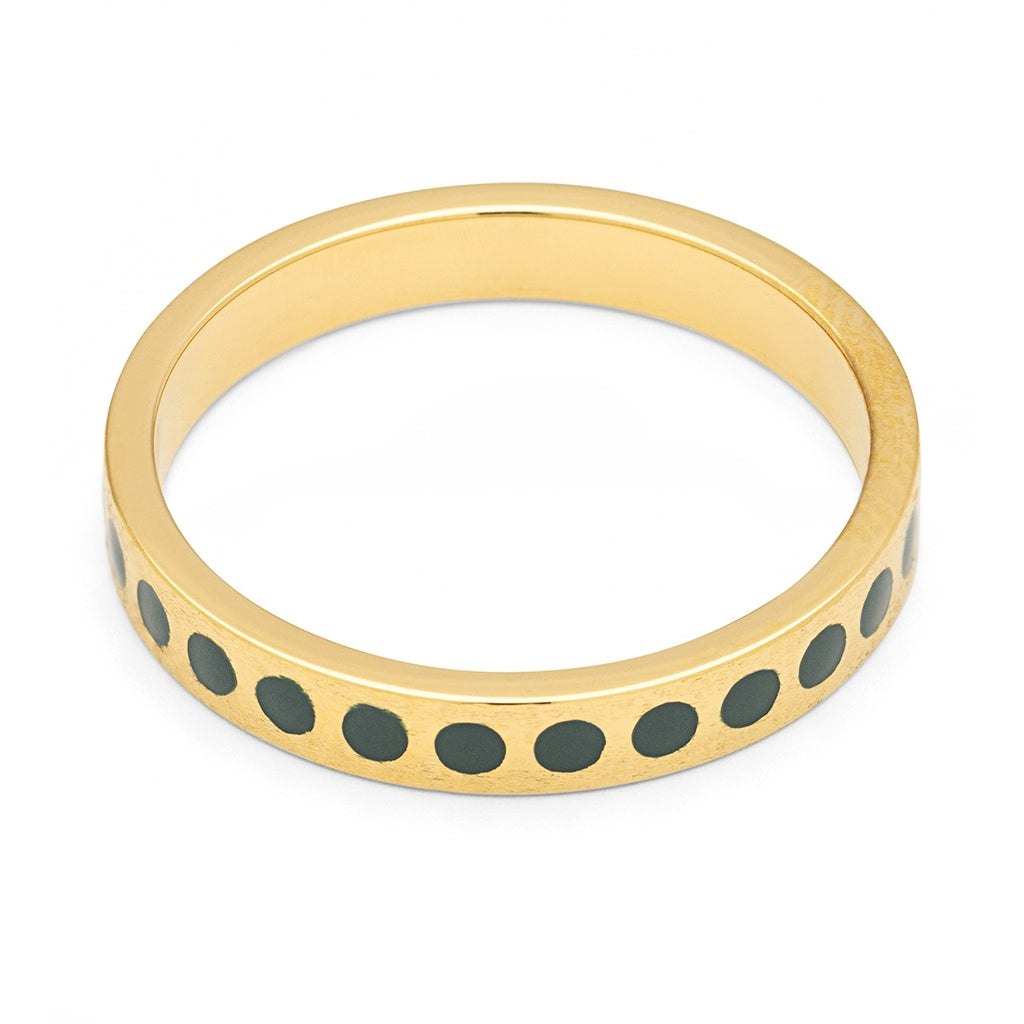 LULU Copenhagen Pattern Ring vergoldet Rings North Sea Green