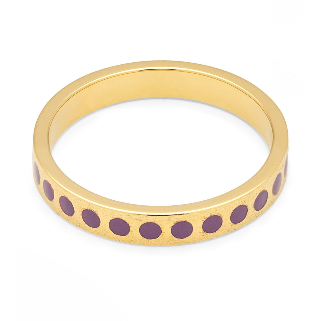 LULU Copenhagen Pattern Ring vergoldet Rings Purple Harvest