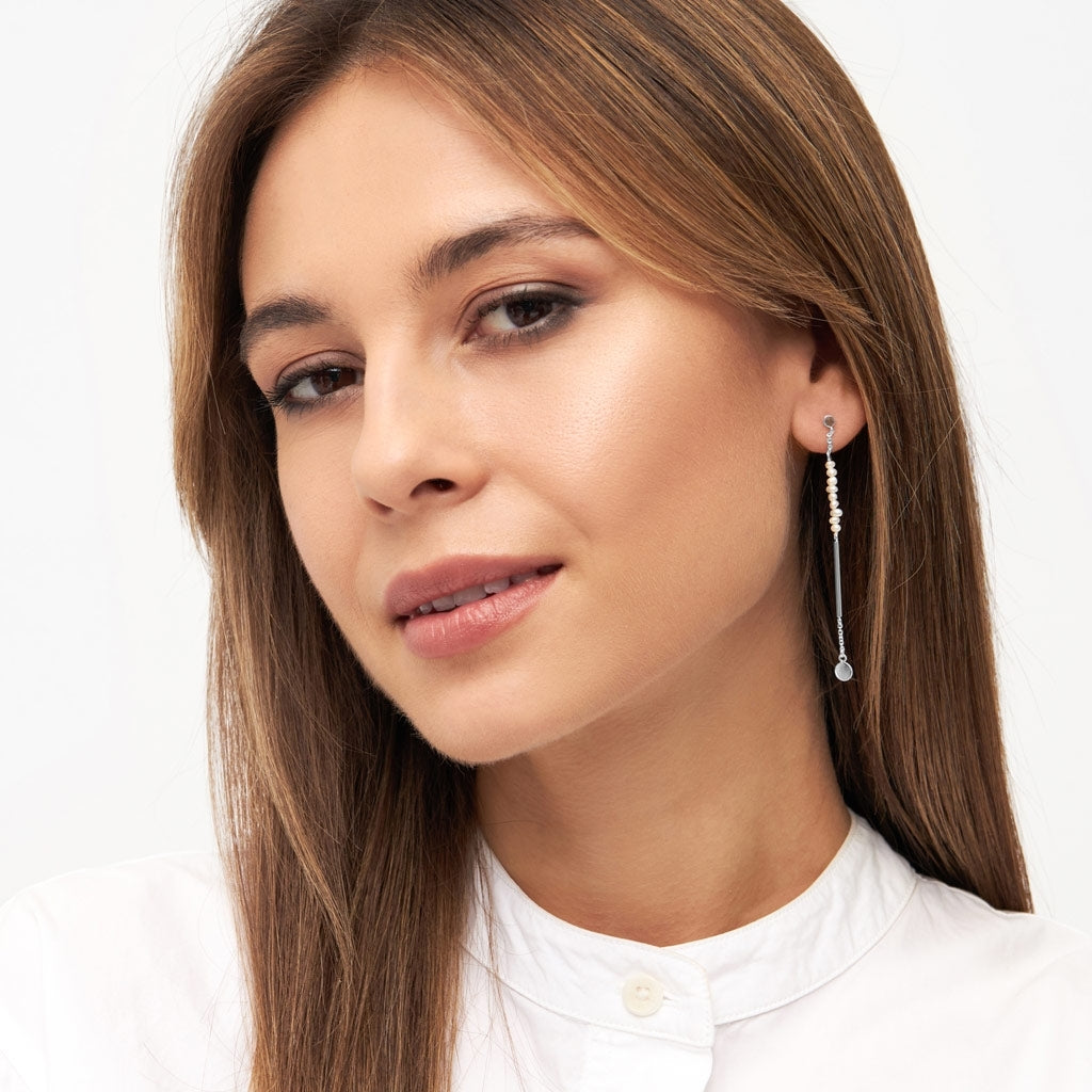 LULU Copenhagen Pearls & Pin Ohrring 1 stück Ear stud, 1 pcs Silver Plated