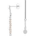 Pearls & Pin Ohrring 1 stück - Silver Plated