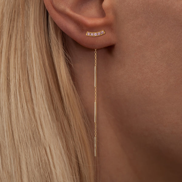 LULU Copenhagen Pin & Chain Add-on 1 stück Behind Earring Vergoldet