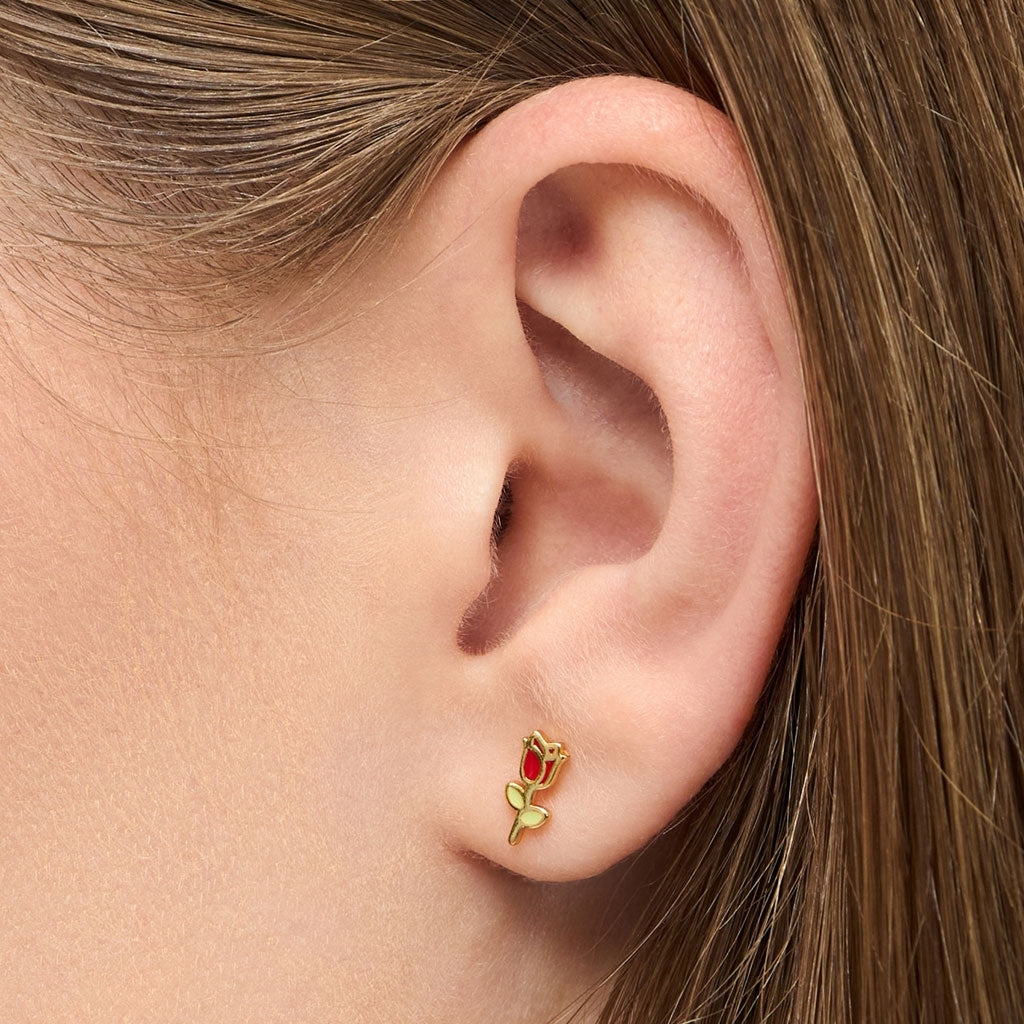 LULU Copenhagen Rose Ohrring 1 stück Ear stud, 1 pcs Vergoldet