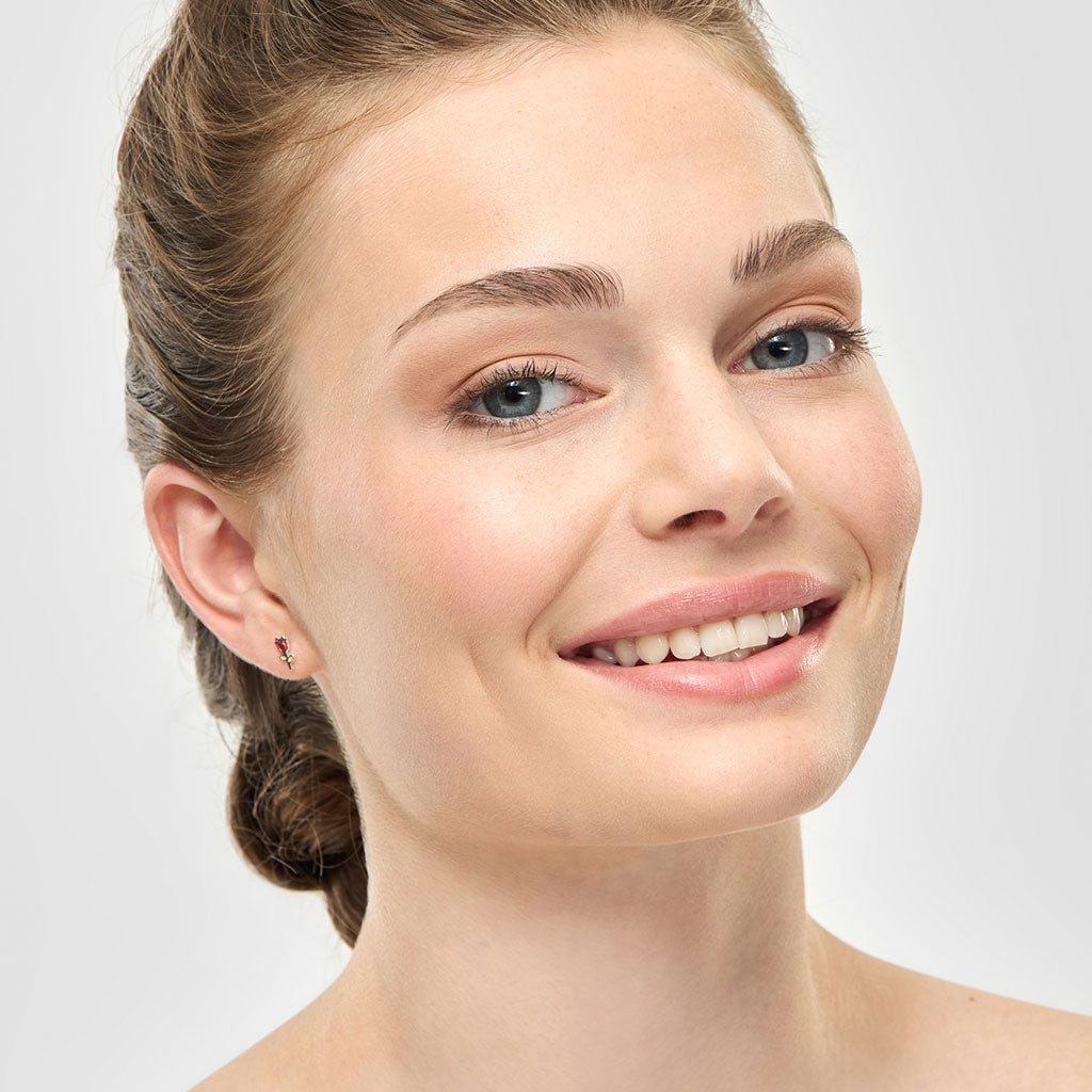 LULU Copenhagen Rose Ohrring 1 stück Ear stud, 1 pcs Silver Plated