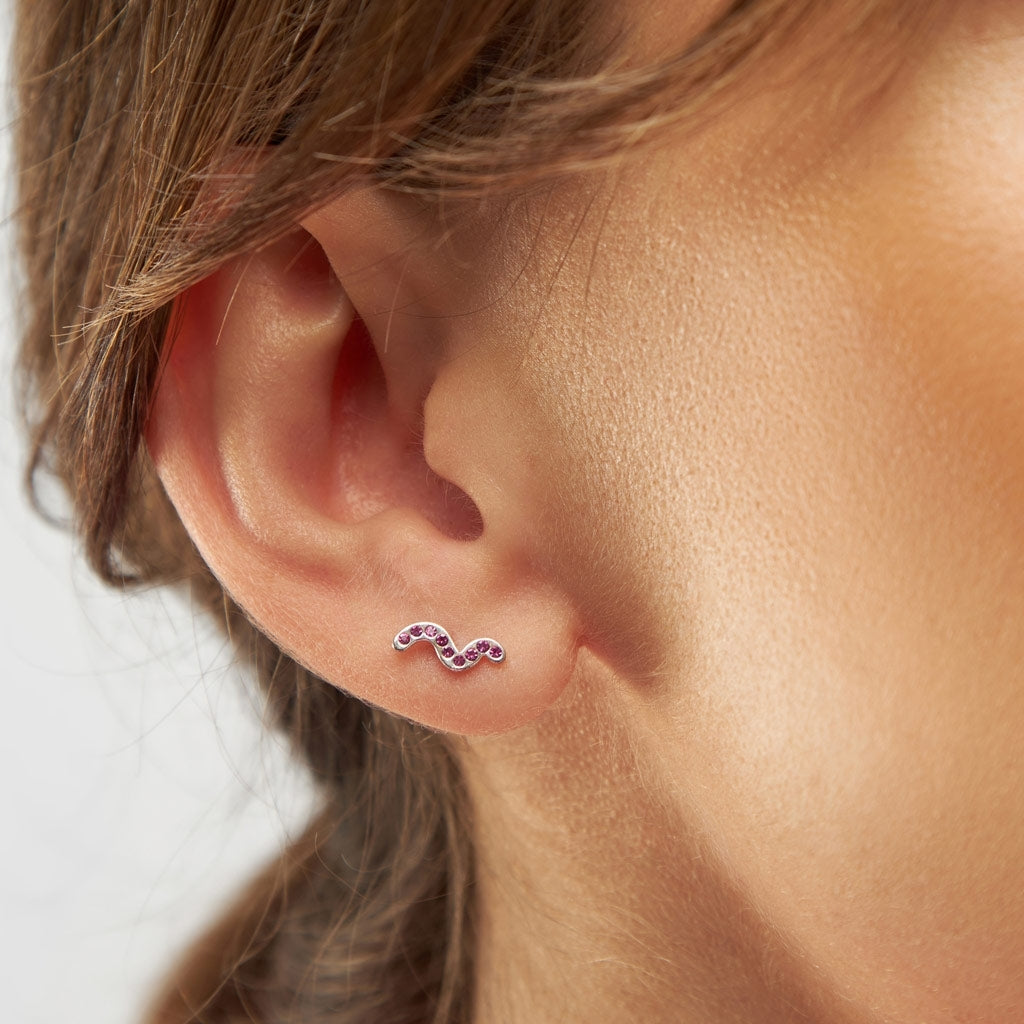 LULU Copenhagen Snaky Ohrring 1 stück versilbert Ear stud, 1 pcs Pink