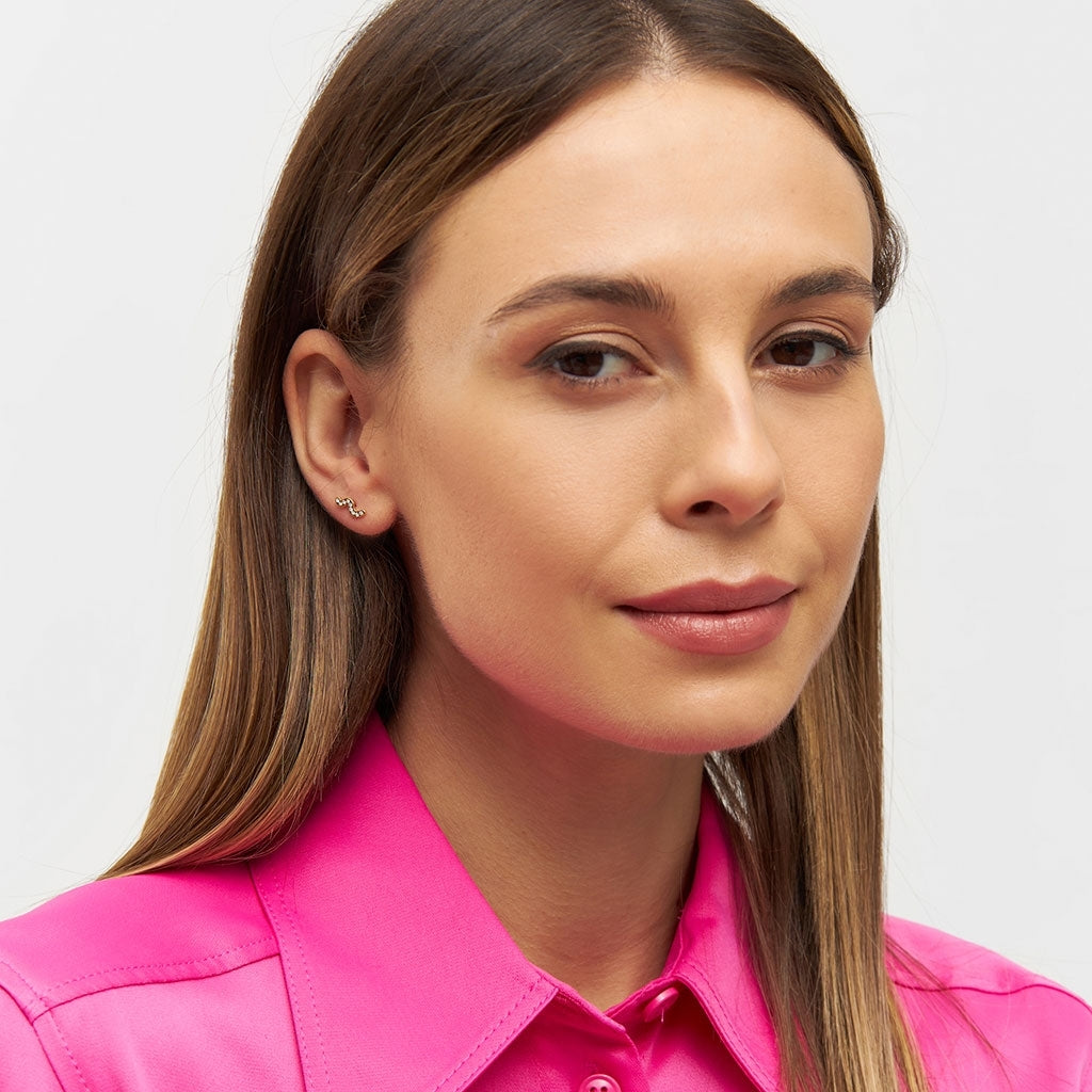 LULU Copenhagen Snaky Ohrring 1 stück vergoldet Ear stud, 1 pcs Weiß