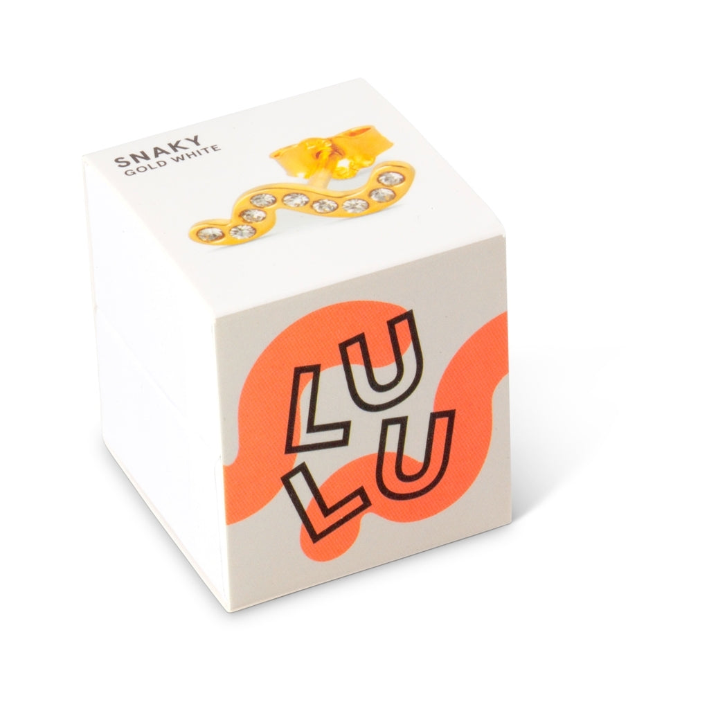 LULU Copenhagen Snaky Ohrring 1 stück vergoldet Ear stud, 1 pcs Weiß