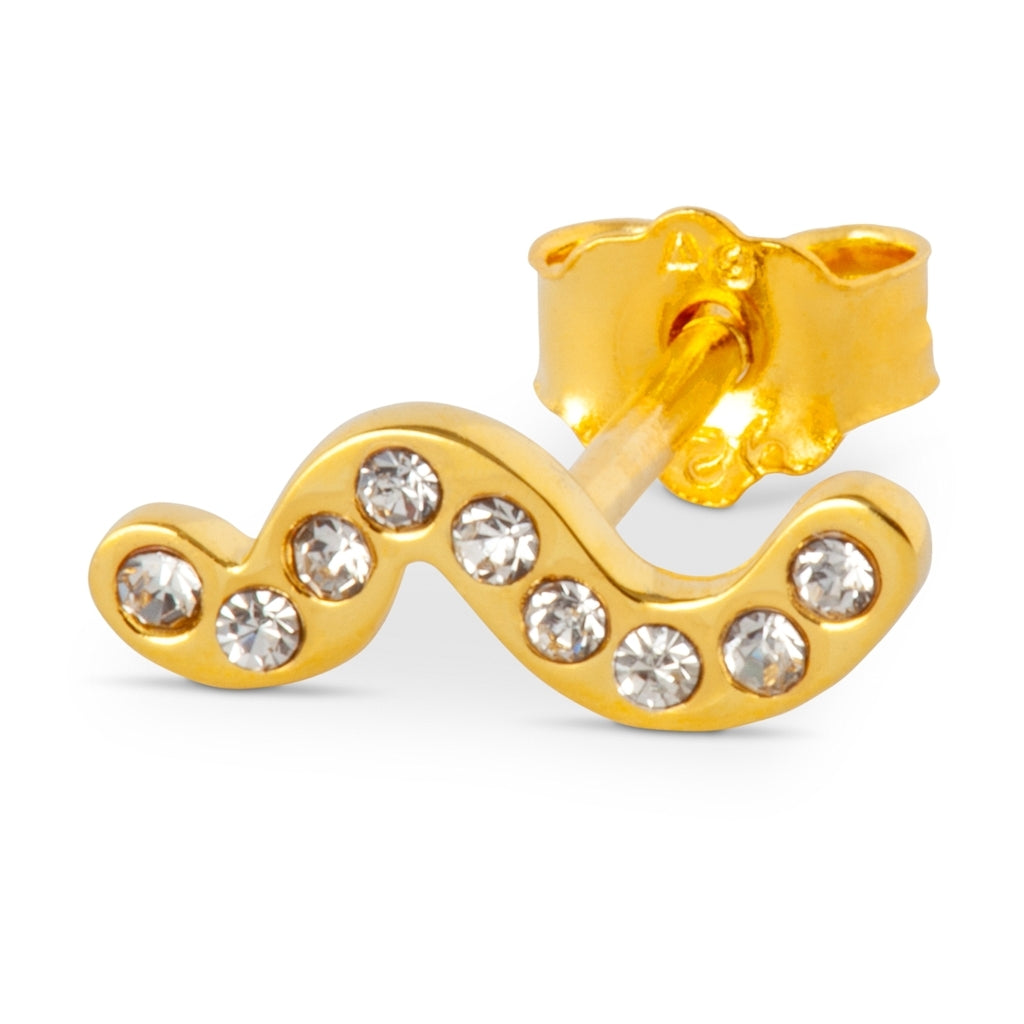 LULU Copenhagen Snaky Ohrring 1 stück vergoldet Ear stud, 1 pcs Weiß