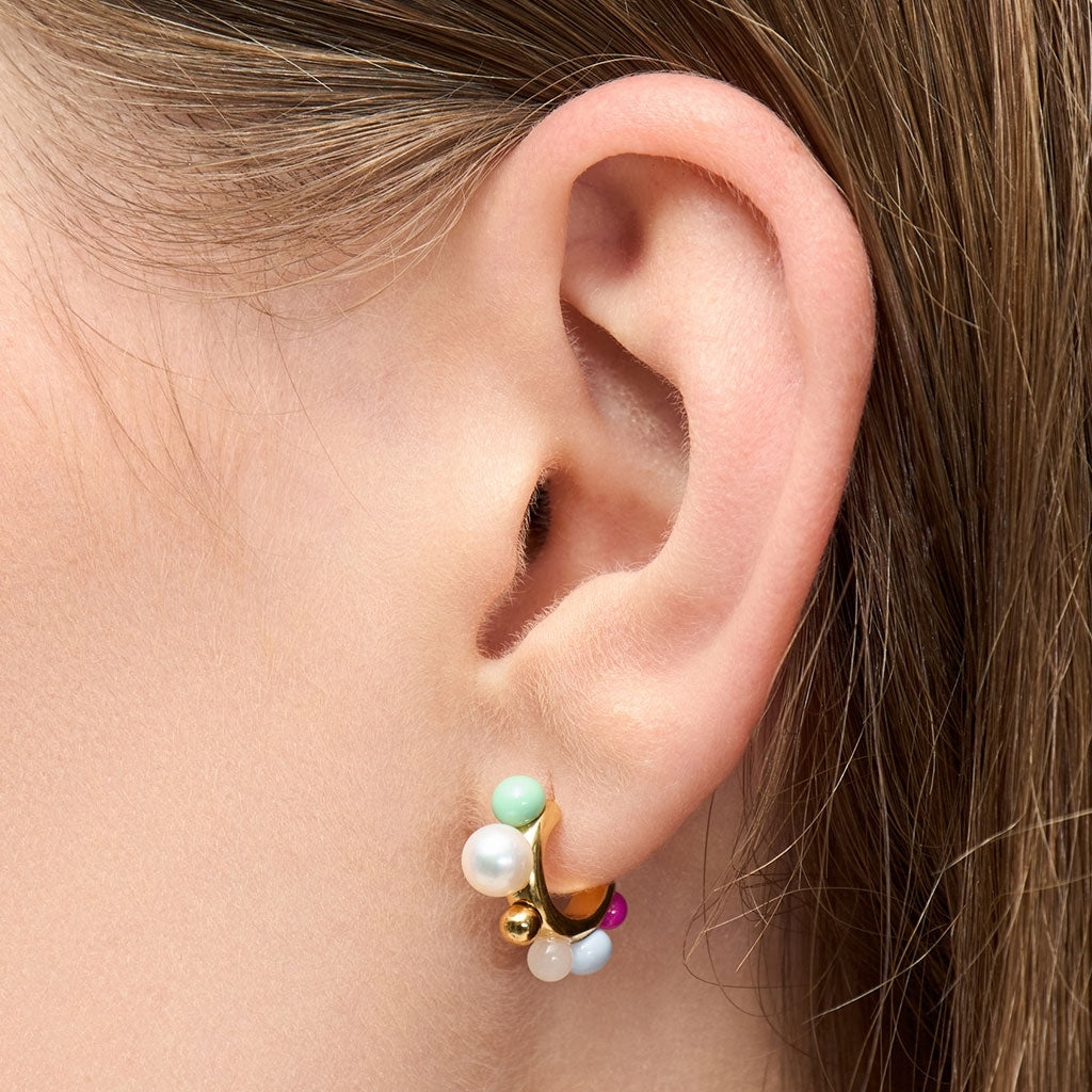 LULU Copenhagen Space Hoops Paar vergoldetes Hoops Skyride Blue