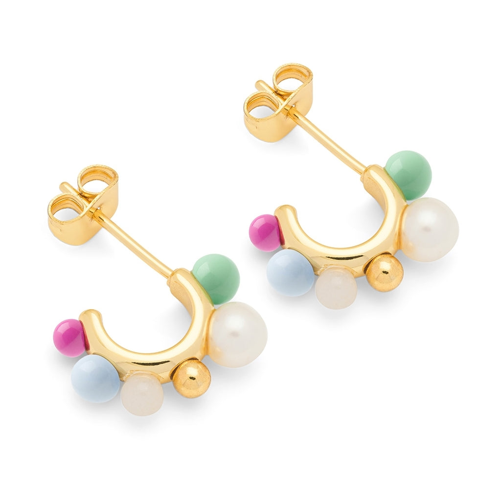 LULU Copenhagen Space Hoops Paar vergoldetes Hoops Skyride Blue