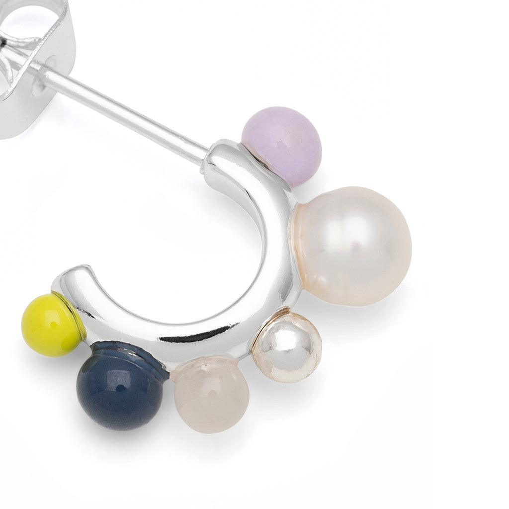LULU Copenhagen Space Hoops Paar versilbert Hoops Milky Way