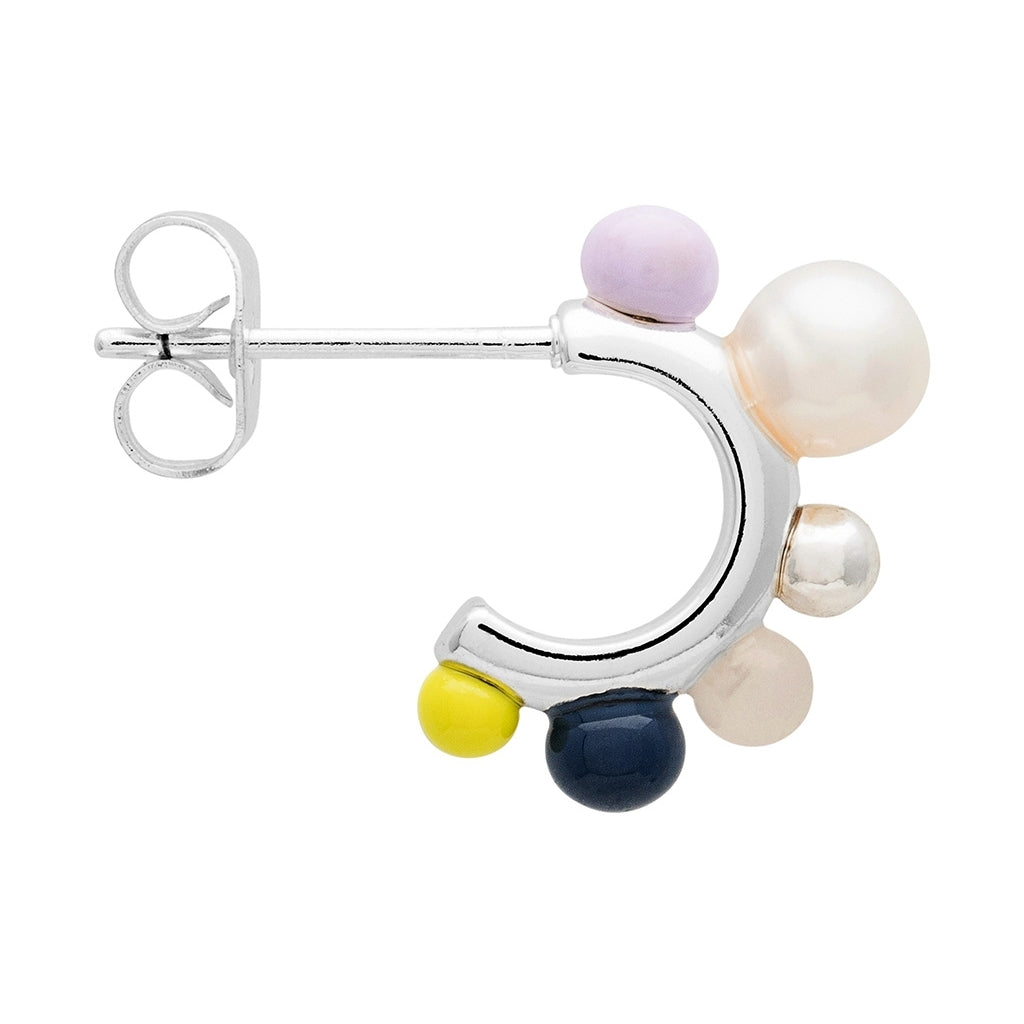 LULU Copenhagen Space Hoops Paar versilbert Hoops Milky Way