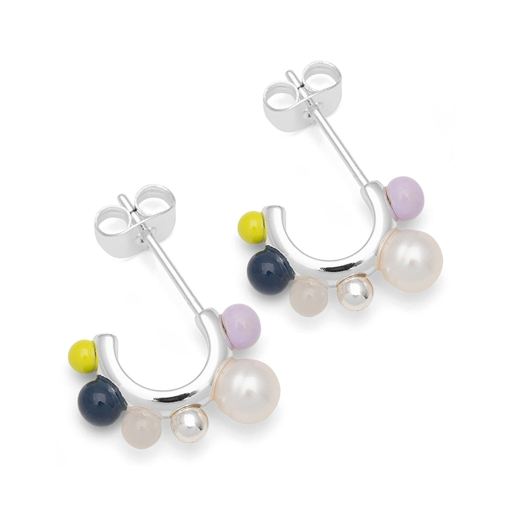 LULU Copenhagen Space Hoops Paar versilbert Hoops Milky Way