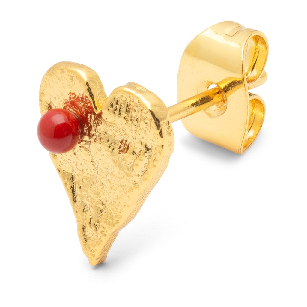 LULU Copenhagen Sweet Heart Ohrring 1 stück Ear stud, 1 pcs Passion Red
