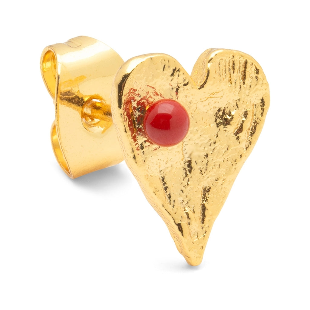 LULU Copenhagen Sweet Heart Ohrring 1 stück Ear stud, 1 pcs Passion Red