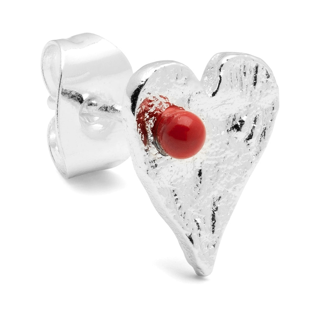 LULU Copenhagen Sweet Heart Ohrring 1 stück Ear stud, 1 pcs Passion Red