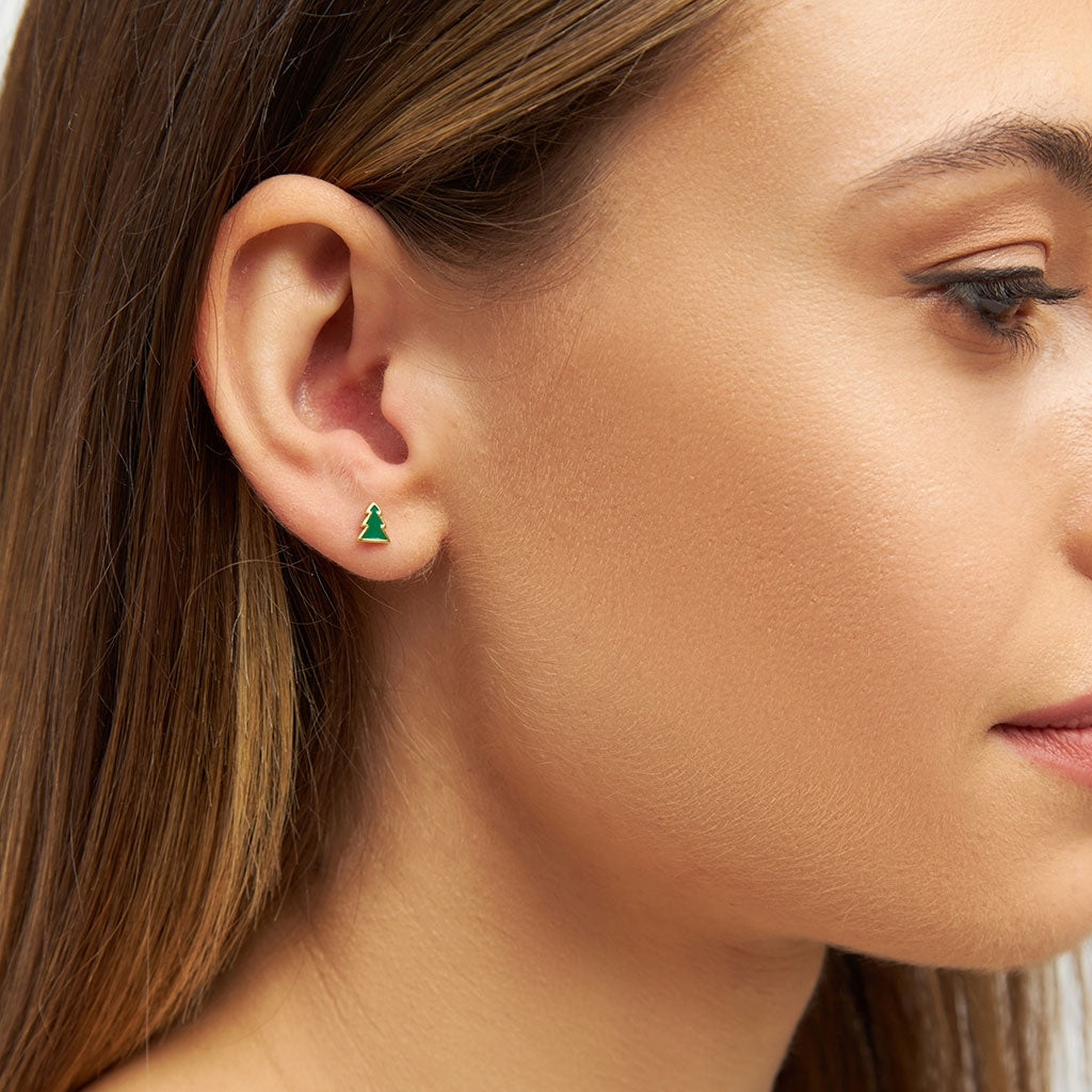 LULU Copenhagen The Green Tree Ohrring 1 stück Ear stud, 1 pcs Grün