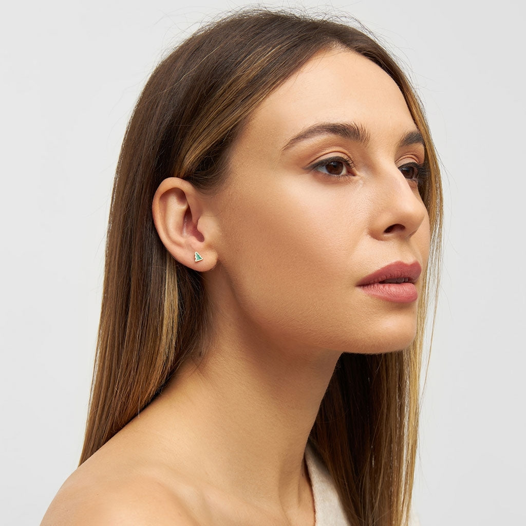 LULU Copenhagen The Green Tree Ohrring 1 stück Ear stud, 1 pcs Grün