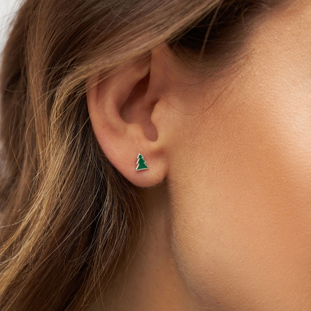 LULU Copenhagen The Green Tree Ohrring 1 stück Ear stud, 1 pcs Silver Plated