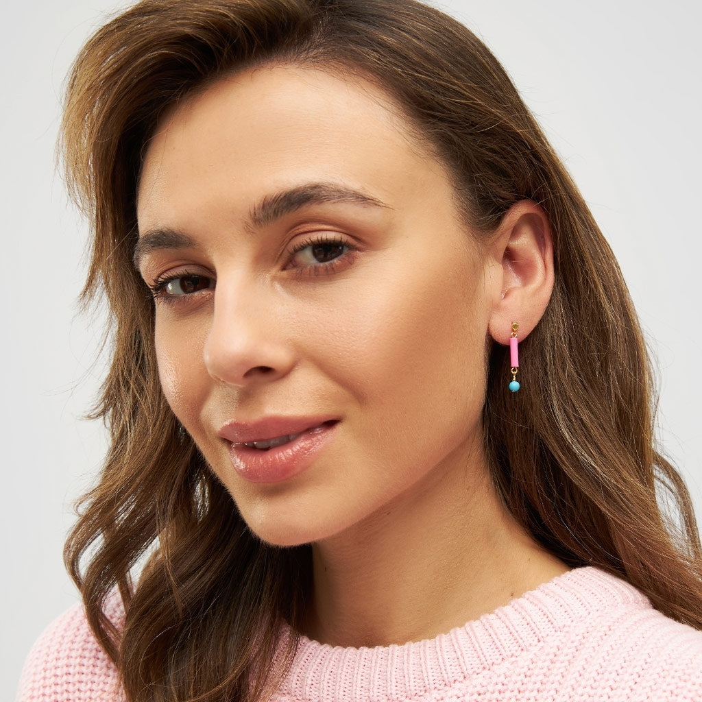 LULU Copenhagen Topping Short Pipe Ohrring 1 stück Ear stud, 1 pcs Pink