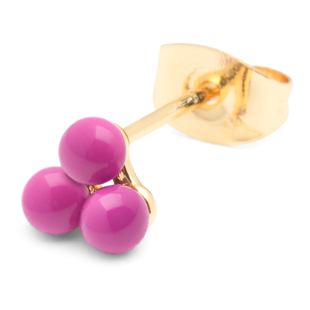 LULU Copenhagen Trio Ohrring 1 stück Ear stud, 1 pcs Electric Fuchsia Pink