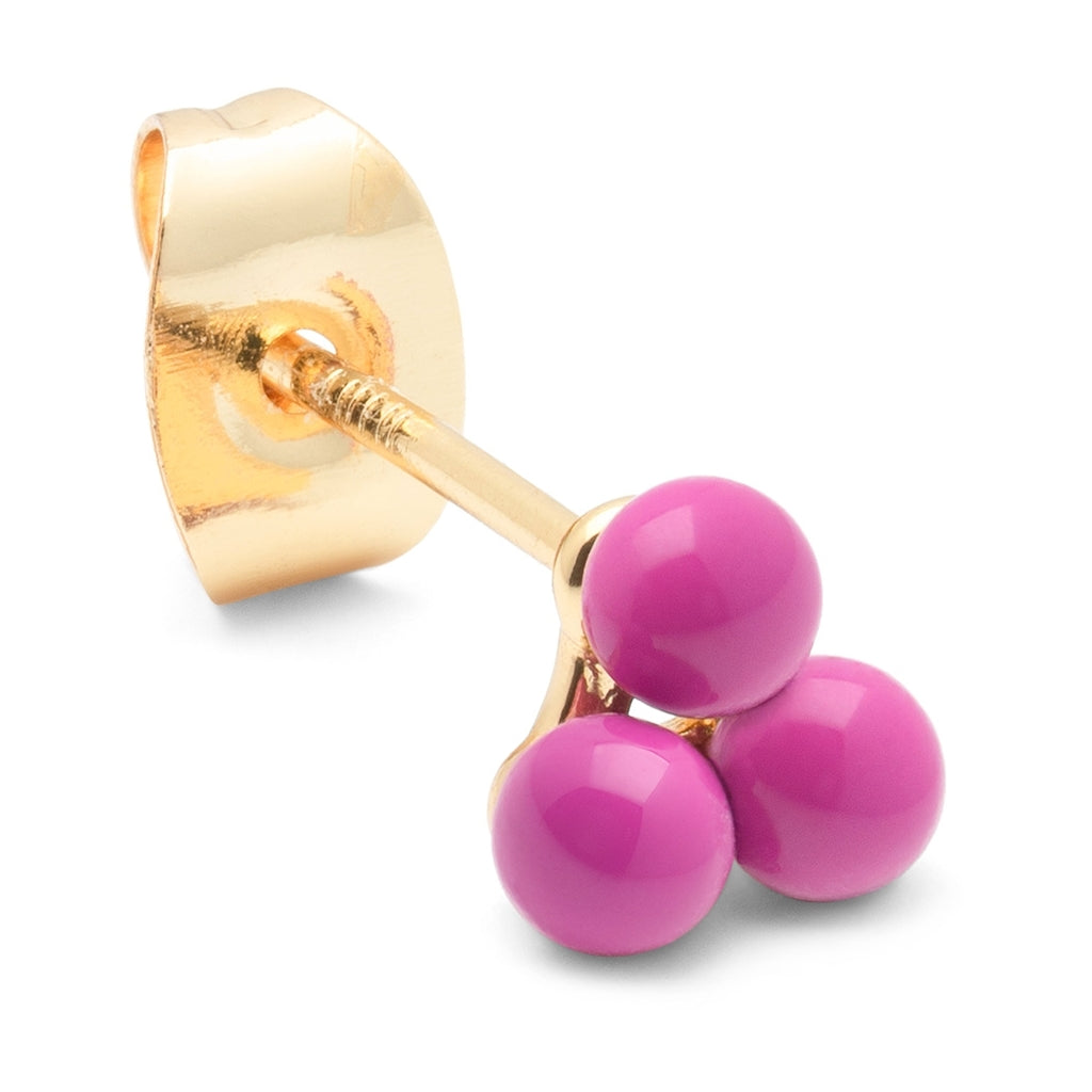 LULU Copenhagen Trio Ohrring 1 stück Ear stud, 1 pcs Electric Fuchsia Pink