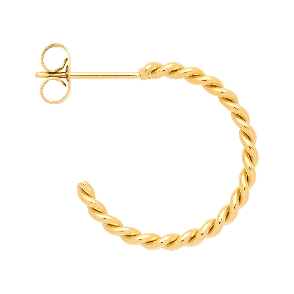 LULU Copenhagen Twisted Hoops paar - vergoldet Hoops Vergoldet