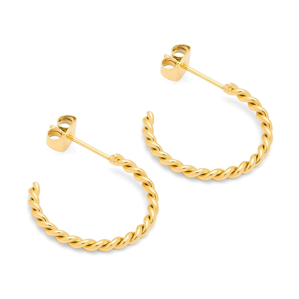 LULU Copenhagen Twisted Hoops paar - vergoldet Hoops Vergoldet