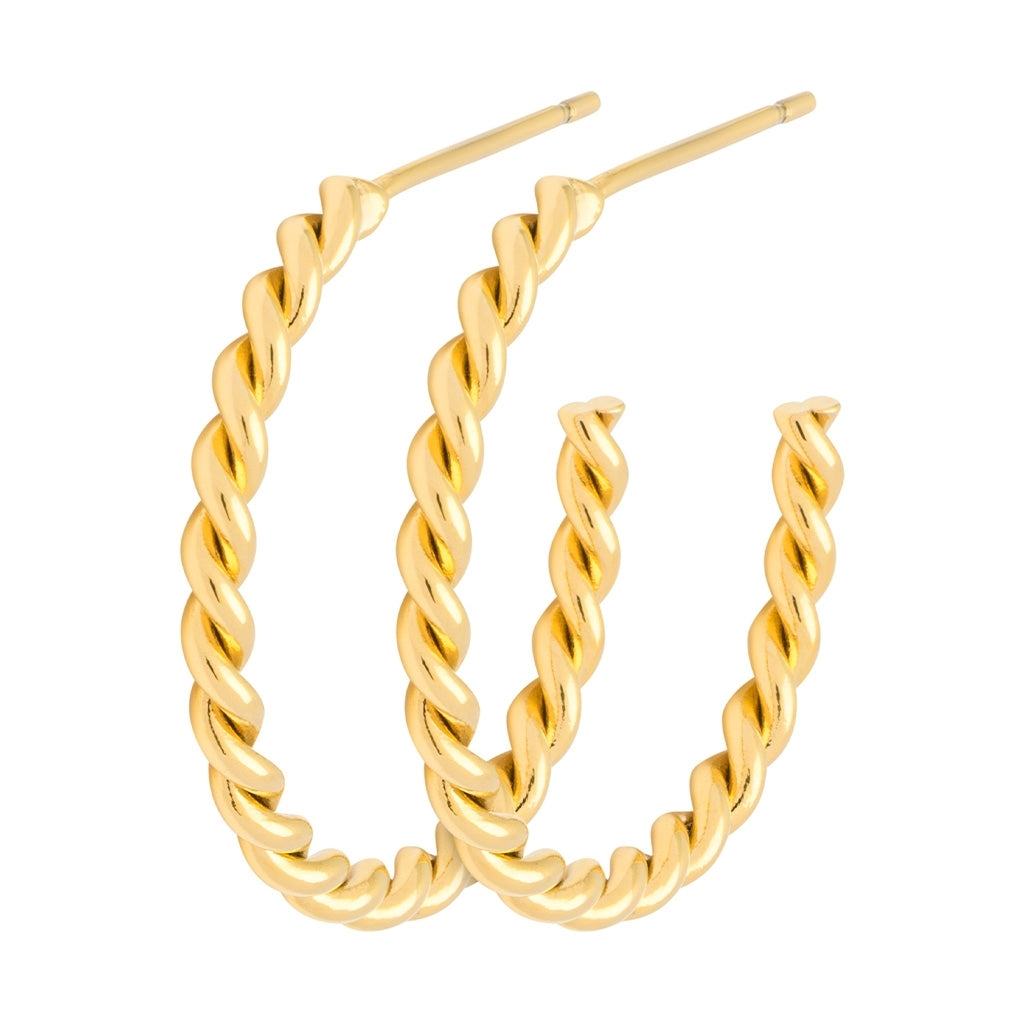LULU Copenhagen Twisted Hoops paar - vergoldet Hoops Vergoldet