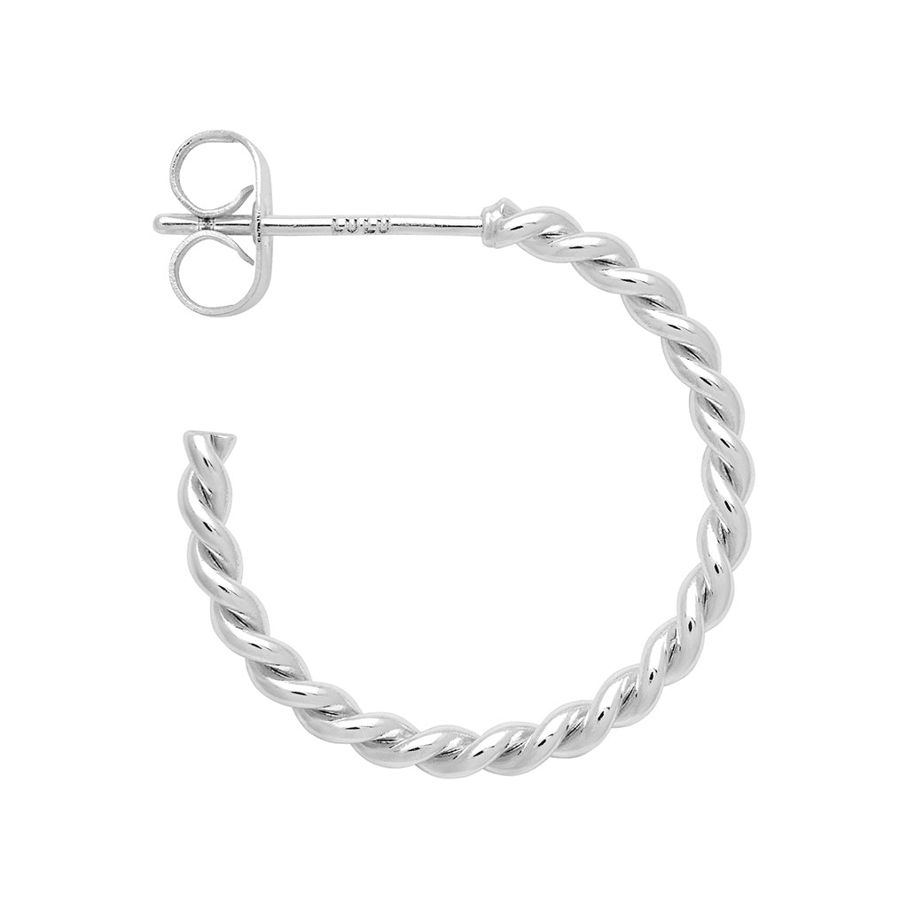 LULU Copenhagen Twisted Hoops paar - versilbert Hoops Silver Plated