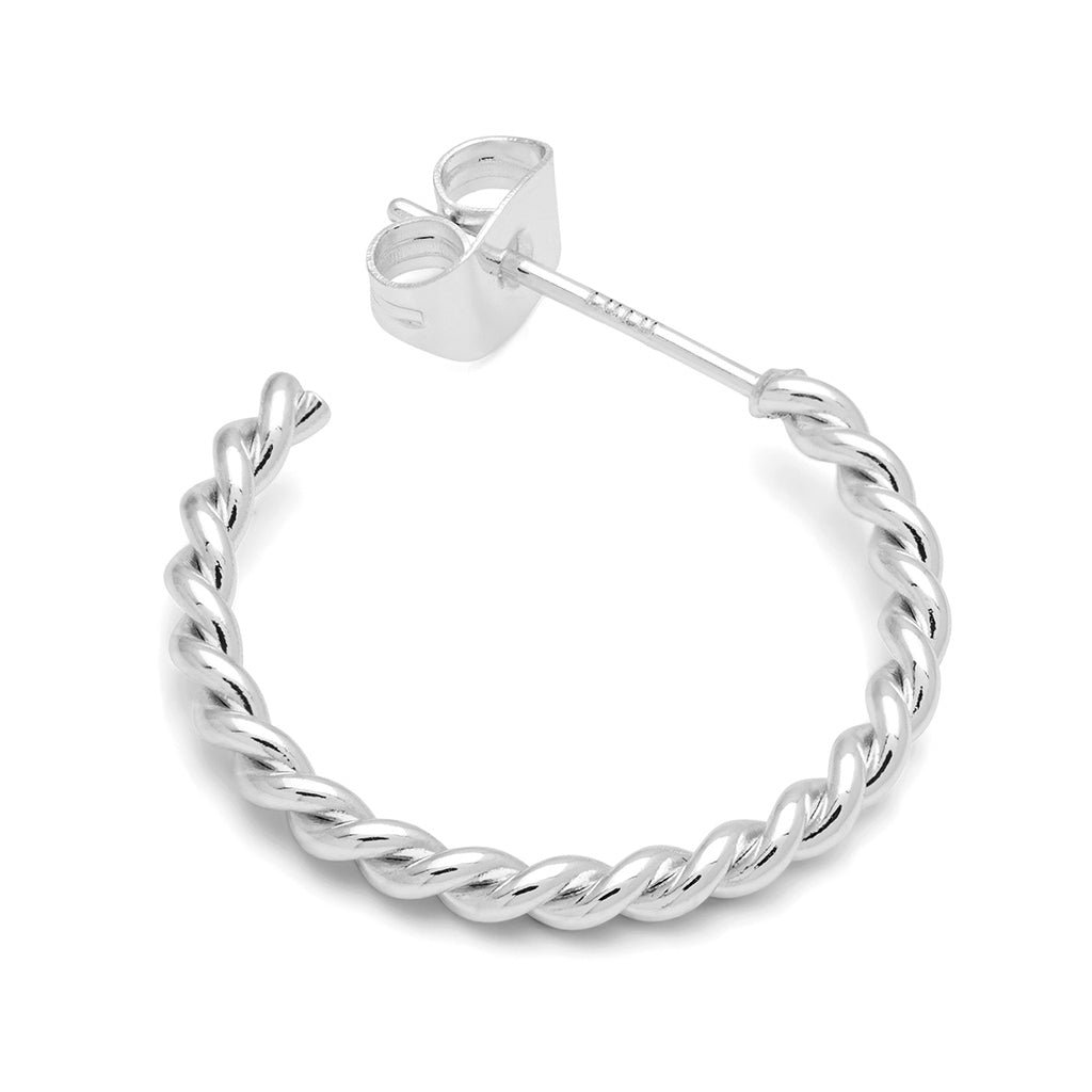 LULU Copenhagen Twisted Hoops paar - versilbert Hoops Silver Plated